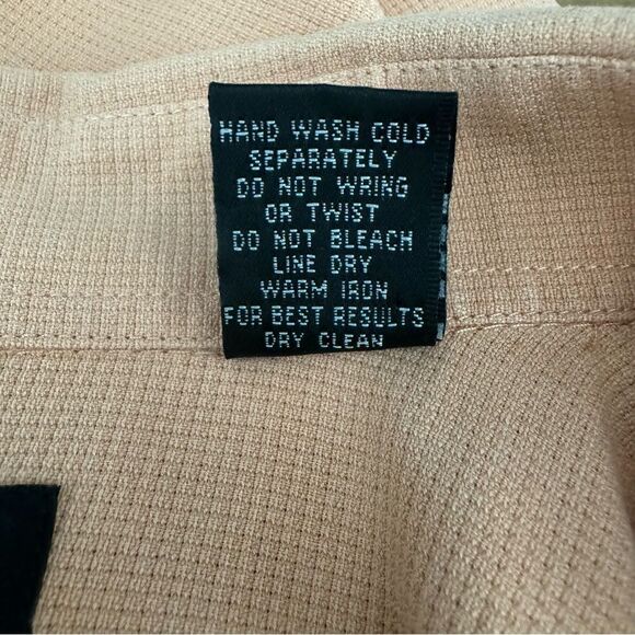 Silk Icon Peach Shirt Short Sleeve 100% Silk Pocket SZ L - Picture 9 of 11